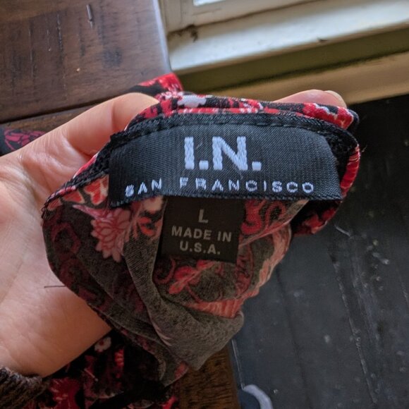 vintage y2k I.N. san fransisco floral wrap halter neck top (large) - Picture 6 of 6